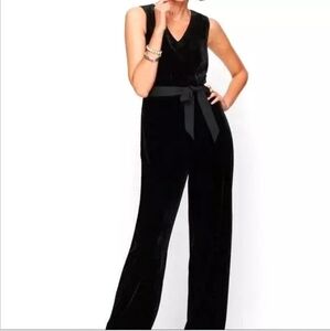 NWT‎ Talbots Black Velvet Whimsigoth Cocktail Dressy Bow Sleeveless Romper 10